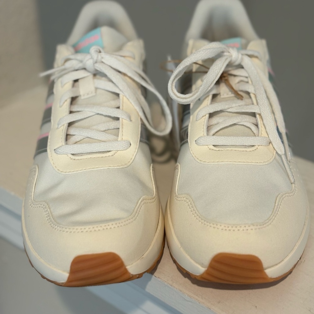 Adidas Run 60s Athletic Shoes Sneakers Size Youth Girl 6.5Y Women 8 White IE6119 - Picture 9 of 9